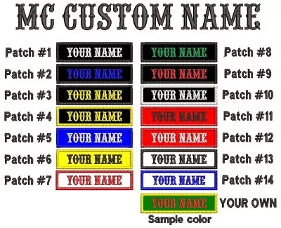 Biker Mc Custom Name Patch 4x1 And 3x1 Size Iron On / Sew On Fast Shipping • $5