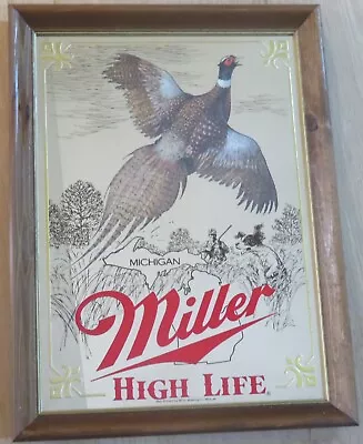 PHEASANT (Michigan) - MILLER Beer Mirror • $89.95