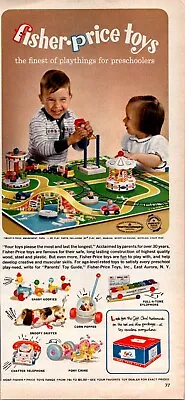 Fisher-Price Toys-Classic Toys-Children Playing. Vintage Print Ad 1963 • $8.50