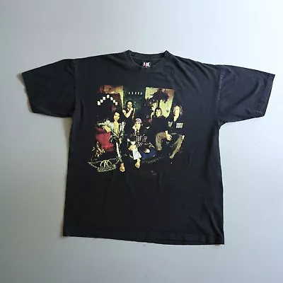 Vintage 90s 1997 Aerosmith Nine Lives T-Shirt XL Rock Concert Tour Black Giant • $67