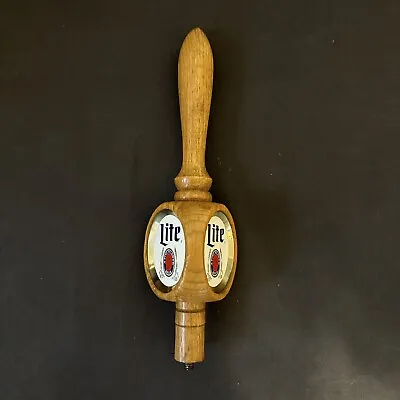 Vintage Miller Lite Light Beer Wooden Beer Tap Handle 11  Tall 3-Sided Wood • $30