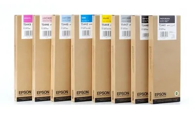 8 X Original Epson Ink Stylus Pro 9600 7600 4000/T5441 -T5448 Ink Cartridges • $1399.94