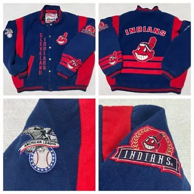 Vintage Nutmeg Cleveland Indians Wool Baseball Jacket Mens XL • $118