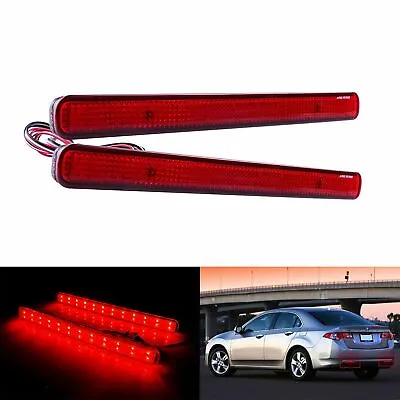 $15.29 • Buy 2x Fit Acura TSX 2009-2014 Red LED Rear Bumper Reflector Tail Brake Stop Lights