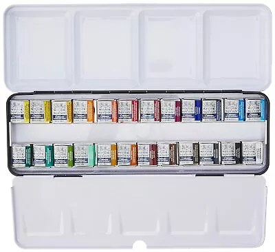 £39.99 • Buy Winsor Newton Cotman Metal Sketchers Box Watercolour 24 Half Pans Artist Set Art