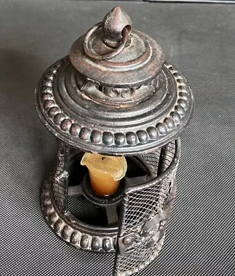 Vintage Hanging Cast Iron Pagoda Japanese Style Candle Holder Lantern • $38.99