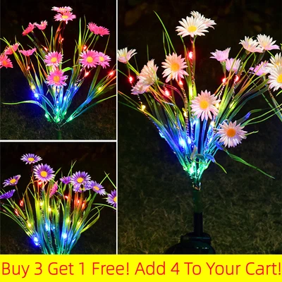 $29.95 • Buy Solar Garden Lights LED Flower Stake Lamp Outdoor Yard Waterproof Patio Decor