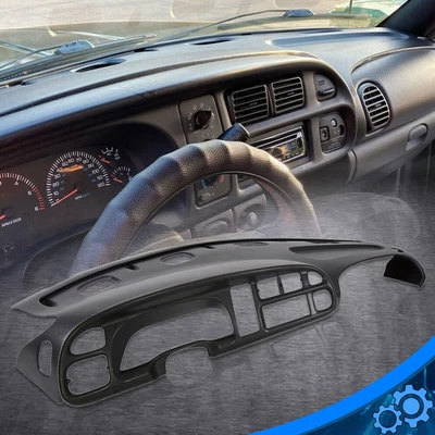 $106.90 • Buy Dash Cover W/ Dash Bezel For 98-02 Dodge Ram 1500-3500 Dashboard Overlay Cap Blk