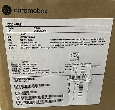 Acer Chromebox CXI3-UA91 (128GB SSD Celeron Dual Core 1.80 GHz 4GB) Mini PC • $300