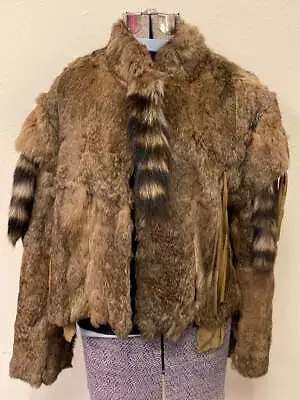 Fur Jacket With Raccoon Tails Ladies Small • $75