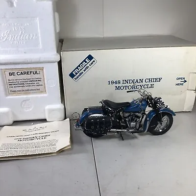 Danbury Mint 1:10 Scale Diecast Model 1948 Indian Chief Motorcycle W/ Box • $166.49