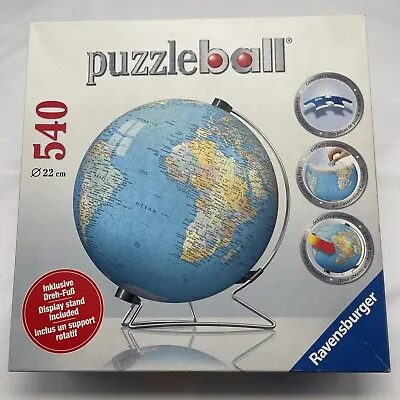 Ravensburger Puzzle Ball 540 Piece Globe Earth Map With Stand • $10.50