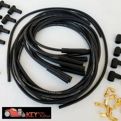 $43.95 • Buy 8.5mm Black Straight Boot Spark Plug Wires HEI Chevy SBC BBC Ford Mopar 350 V8