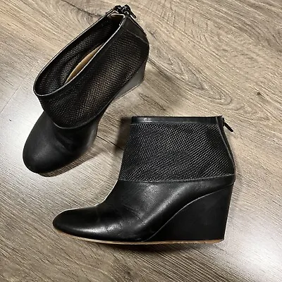 MAISON MARTIN MARGIELA LEATHER ANKLE BOOTS  - SIZE 38 7.5 - 8 Booties Mesh • $129.99
