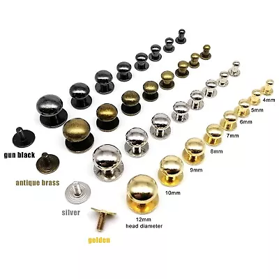 £2.87 • Buy 10/50pcs Zinc-alloy Ball Head Stud Bag Wallet Belt Chicago Screw Back Rivet Stud