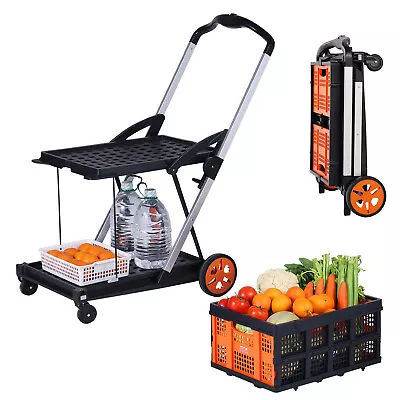 VEVOR Multi Use Functional Collapsible Cart Mobile Folding Trolley Crate 198 Lbs • $115.99