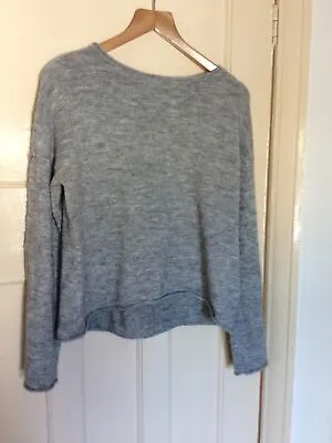 £2.49 • Buy H&M Logg Grey Wool Blend Long Sleeve Slouch Jumper Size XS