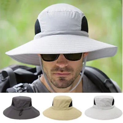 Bonnie Hat For Men Wide Brim Sun Protection Outdoor Hiking Fishing UPF50+ Bucket • $17.08