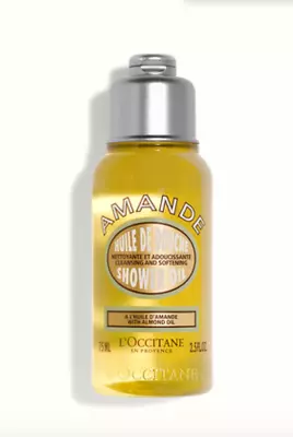 NEW L'Occitane Amande ALMOND Shower Oil Body Wash/Cleanser 75ml TRAVEL SIZE • £6.99