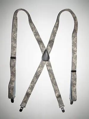 Men's Suspenders 1  Camouflage X Style Swivel Snaps Clips USA Made • $17.48