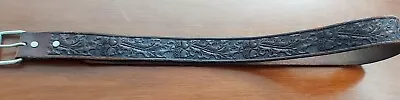 Genuine Leather Tooled Hand Finshed Belt 36 Waist • $0.99