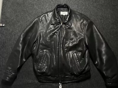 Joseph & Feiss Leather Jacket Size Large Vintage 100% Leather Shell Black • $60