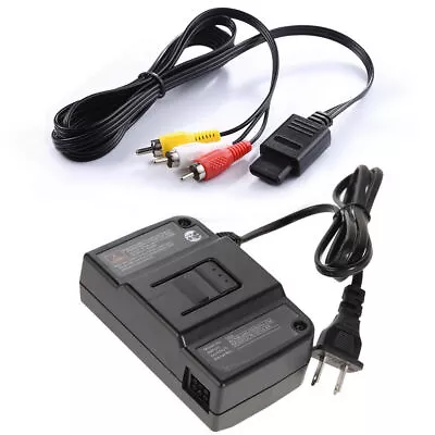 For Nintendo 64 Replacement AC Power Adapter Wall Charger + 6FT AV Cable Cord US • $13.99