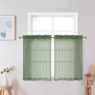 Crushed White Sheer Curtains 2 Panels Set For Living Room Bedroom 42  W X 84  L • $16.62