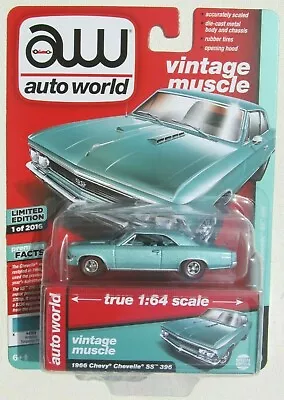 Auto World 2018 Vintage Muscle 1966 Chevy Chevelle Ss 1 Of 2016 Hobby Exclusive • $29.95