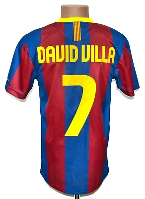 Barcelona 2010/2011 Home Basic Football Shirt Jersey Nike #7 Villa S • £107.99