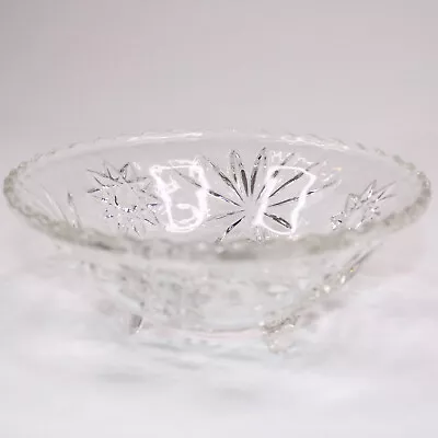 Early American Prescut Star Of David By Anchor Hocking Clear Glass 3 Footed Dish • $10.93