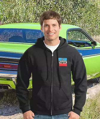 Mopar Parts Classic Block Logo Embroidered 50/50 Cotton/Poly - Full Zip Hoodie • $49.95
