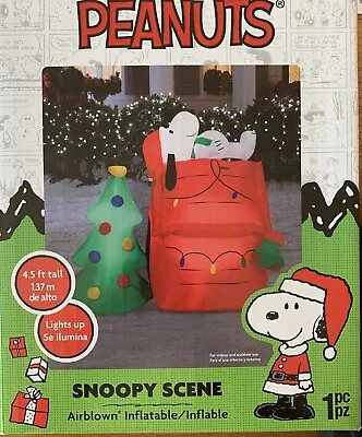 4.5' Peanuts Snoopy Scene Airblown Inflatable Christmas Yard Decoration New • $99.95