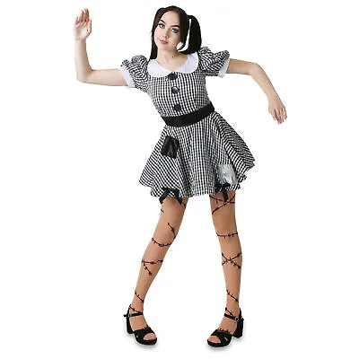 Ladies Broken Rag Doll Costume Scary Zombie Womens Scary Halloween Fancy Dress • £18.99