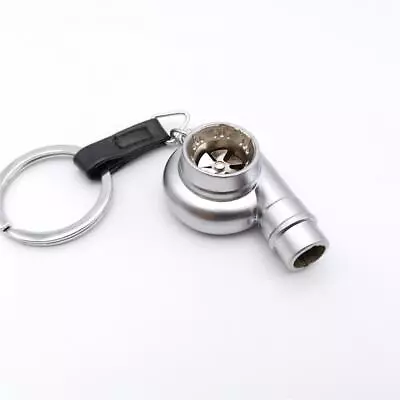 Silver Turbo KeyChain Car Turbocharger Spinning Turbo Key Holder Ring Keyfob • $10.99