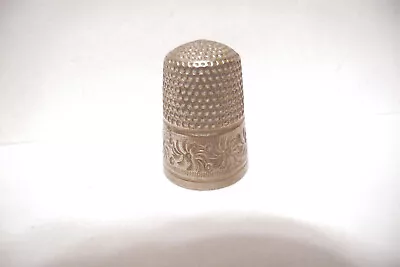 Thimble Vintage Steel Germany? Band Of Embossed Flowers • $5.99