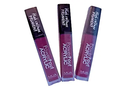 3 X MUA MAKEUP ACADEMY POWERPOUT ACRYLIC LIP GLOSS - POTENCY -BRAND NEW & SEALED • £4.95