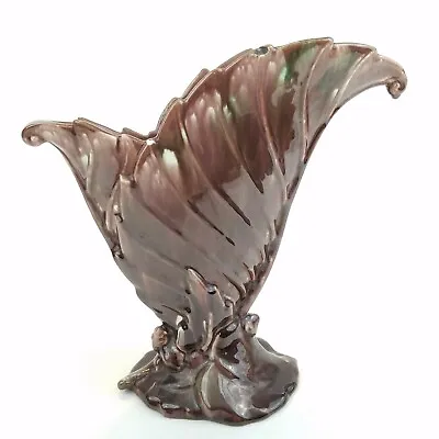 Royal Haeger By Royal Hickman R-301 USA Flower Vase Purple Fan Double Leaf • $38.45