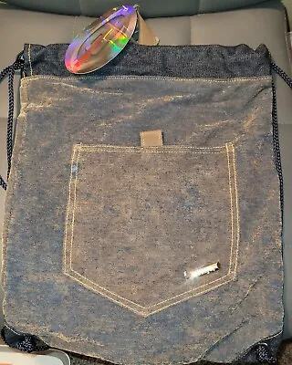 Vintage Bongo Acid Washed Denim Jeans Book Bag Back Pack Small • $10.20