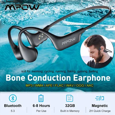 Mpow Bone Conduction Headphones Wireless Bluetooth Swimming Sports Earphone 32GB • $50.99