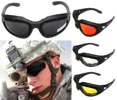 Air Soft Combat Tactical Military Ballistic Shooting Safety Glasses Goggle 4Lens • $17.73