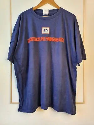 Vintage Adidas Boston Marathon 1999 Shirt Mens Size XL Extra Large Blue 90s • $69