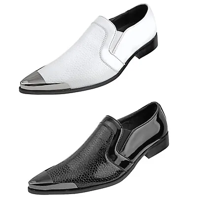 Men's Dress Shoes Exotic Patent Loafers For Men Dress Shoes With Metal Tip • $79.99