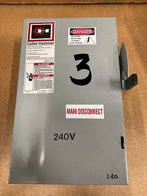 Cutler Hammer  General Duty Safety Switch DG322NGB 60A 240V 3 Pole. • $45