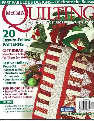 McCall's Quilting Magazine Nov/Dec2012 20 Easy-to-Follow Patterns Holiday Proj. • $6.49