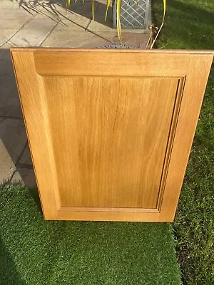 SOLID  MEDIUM OAK KITCHEN DOOR 450 X 560mm SUITABLE TO PAINT   STOCK DF611 • £33