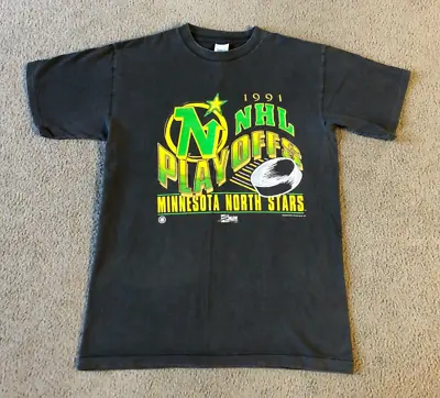 VTG 1991 Minnesota North Stars NHL Playoffs Single Stitch T-Shirt - Size Large • $30