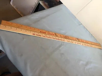 VINTAGE LOT Of 2 Yard Sticks Ruler Barb Lynch Plymouth Trustee & Damman Hardware • $29.94