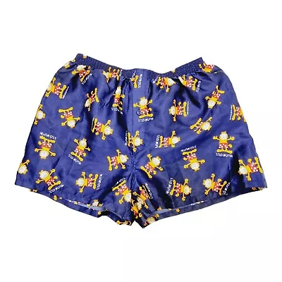 Garfield Men's Size XL Vintage Y2K  Stud Muffin  Navy Blue Satin Boxer Shorts • $39.95