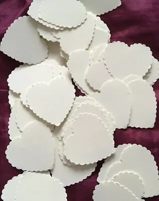 100 Ivory Card Hearts Card Making/Scrap Books/Wedding Table Decorations • £2.89